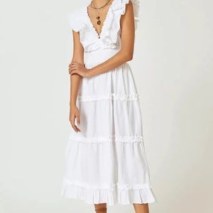 NWT $275 Anthropologie Love The Label Topanga Ruffled V-Neck Dress SZ L Z208-53
